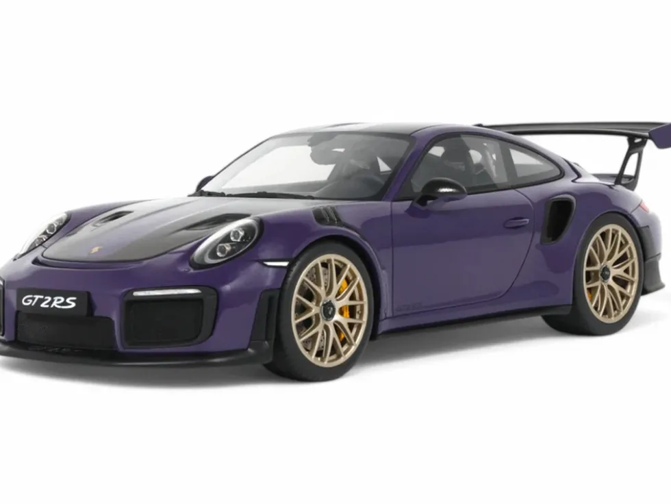 2021 Porsche 911 (991.2) GT2 RS Ultraviolet Metallic with Carbon Stripes 1/18 Model Car by GT Spirit