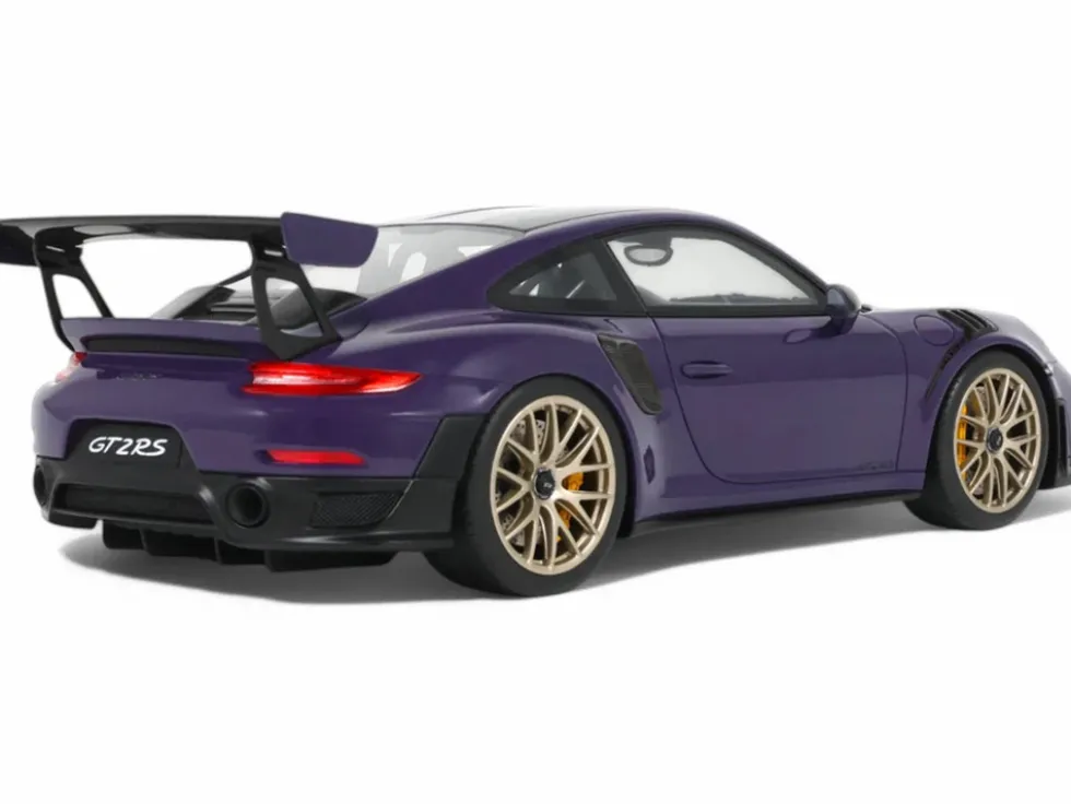 2021 Porsche 911 (991.2) GT2 RS Ultraviolet Metallic with Carbon Stripes 1/18 Model Car by GT Spirit