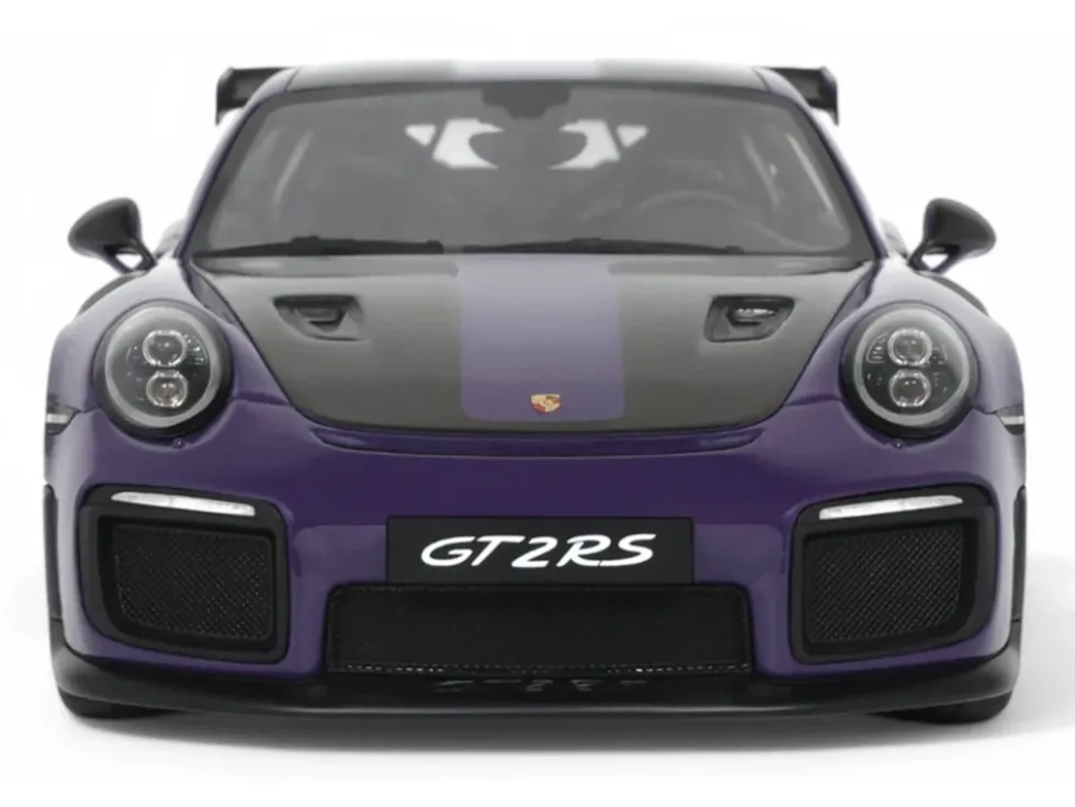 2021 Porsche 911 (991.2) GT2 RS Ultraviolet Metallic with Carbon Stripes 1/18 Model Car by GT Spirit