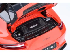 Porsche 911 (991.2) GT3 RS Weissach Lava Orange with Carbon Hood and Top 1/18 Model Car by Autoart