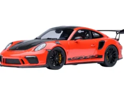Porsche 911 (991.2) GT3 RS Weissach Lava Orange with Carbon Hood and Top 1/18 Model Car by Autoart
