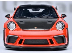 Porsche 911 (991.2) GT3 RS Weissach Lava Orange with Carbon Hood and Top 1/18 Model Car by Autoart