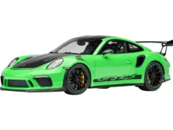 Porsche 911 (991.2) GT3 RS Weissach Lizard Green with Carbon Hood and Top 1/18 Model Car by Autoart