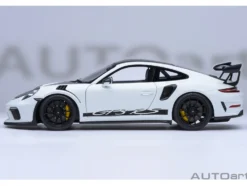 Porsche 911 (991.2) GT3 RS Weissach Package White with Carbon Hood and Top 1/18 Model Car by Autoart