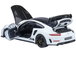Porsche 911 (991.2) GT3 RS Weissach Package White with Carbon Hood and Top 1/18 Model Car by Autoart