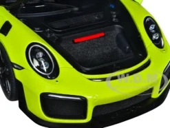 Porsche 911 991 2 GT2 RS Weissach Package Acid Green with Carbon Stripes 1/18 Model Car Autoart 78187
