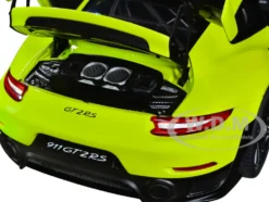 Porsche 911 991 2 GT2 RS Weissach Package Acid Green with Carbon Stripes 1/18 Model Car Autoart 78187