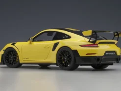 Porsche 911 991.2 GT2 RS Weissach Package Racing Yellow Carbon Stripes 1/18 Model Car Autoart 78172