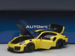 Porsche 911 991.2 GT2 RS Weissach Package Racing Yellow Carbon Stripes 1/18 Model Car Autoart 78172