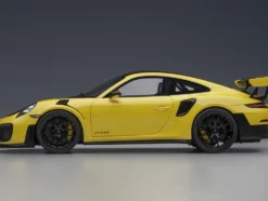 Porsche 911 991.2 GT2 RS Weissach Package Racing Yellow Carbon Stripes 1/18 Model Car Autoart 78172