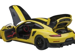 Porsche 911 991.2 GT2 RS Weissach Package Racing Yellow Carbon Stripes 1/18 Model Car Autoart 78172