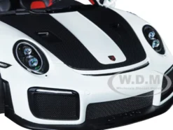 Porsche 911 991.2 GT2 RS Weissach Package White Carbon Stripes 1/18 Model Car Autoart 78171
