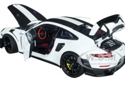 Porsche 911 991.2 GT2 RS Weissach Package White Carbon Stripes 1/18 Model Car Autoart 78171