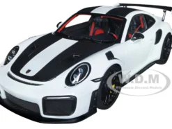Porsche 911 991.2 GT2 RS Weissach Package White Carbon Stripes 1/18 Model Car Autoart 78171