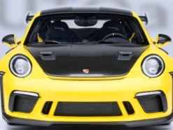 Porsche 911 (991.2) GT3 RS Weissach Racing Yellow with Carbon Hood and Top 1/18 Model Car by Autoart