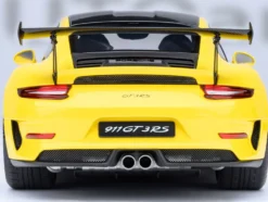 Porsche 911 (991.2) GT3 RS Weissach Racing Yellow with Carbon Hood and Top 1/18 Model Car by Autoart