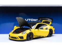 Porsche 911 (991.2) GT3 RS Weissach Racing Yellow with Carbon Hood and Top 1/18 Model Car by Autoart