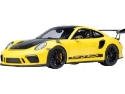 Porsche 911 (991.2) GT3 RS Weissach Racing Yellow with Carbon Hood and Top 1/18 Model Car by Autoart