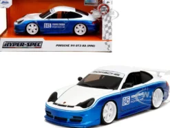 Porsche 911 GT3 RS (996) #845 White and Blue Metallic