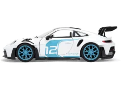 Porsche 911 GT3 RS (992) #12 White with Blue Stripes and Carbon Top 