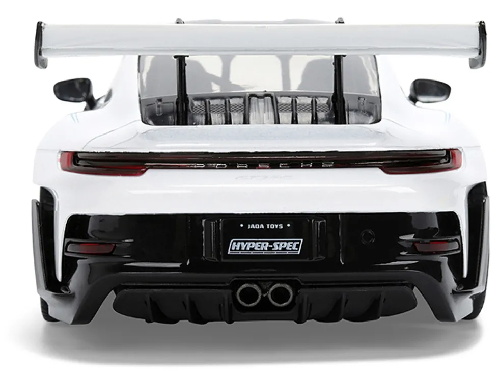 Porsche 911 GT3 RS (992) #12 White with Blue Stripes and Carbon Top "Hyper-Spec" Series 1/24 Diecast Model Car by Jada