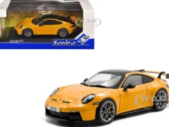 2023 Porsche 911 (992) GT3 Signal Yellow with Black Top 1/43 Diecast Model Car by Solido