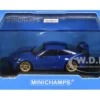 2025 Porsche 911 (992.2) GT3 Weissach Package Blue with Carbon Stripe Limited Edition to 240 pieces Worldwide 1/64 Diecast Model Car by Minichamps