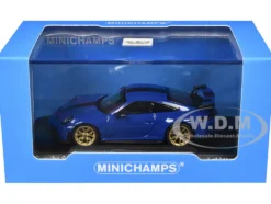 2025 Porsche 911 (992.2) GT3 Weissach Package Blue with Carbon Stripe Limited Edition to 240 pieces Worldwide 1/64 Diecast Model Car by Minichamps