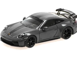 2025 Porsche 911 (992.2) GT3 Weissach Package Gray with Carbon Stripe Limited Edition to 240 pieces Worldwide 1/64 Diecast Model Car by Minichamps