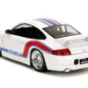 Porsche 911 GT3 (996) White with Red and Blue Stripes "Hyper-Spec" Series 1/24 Diecast Model Car by Jada