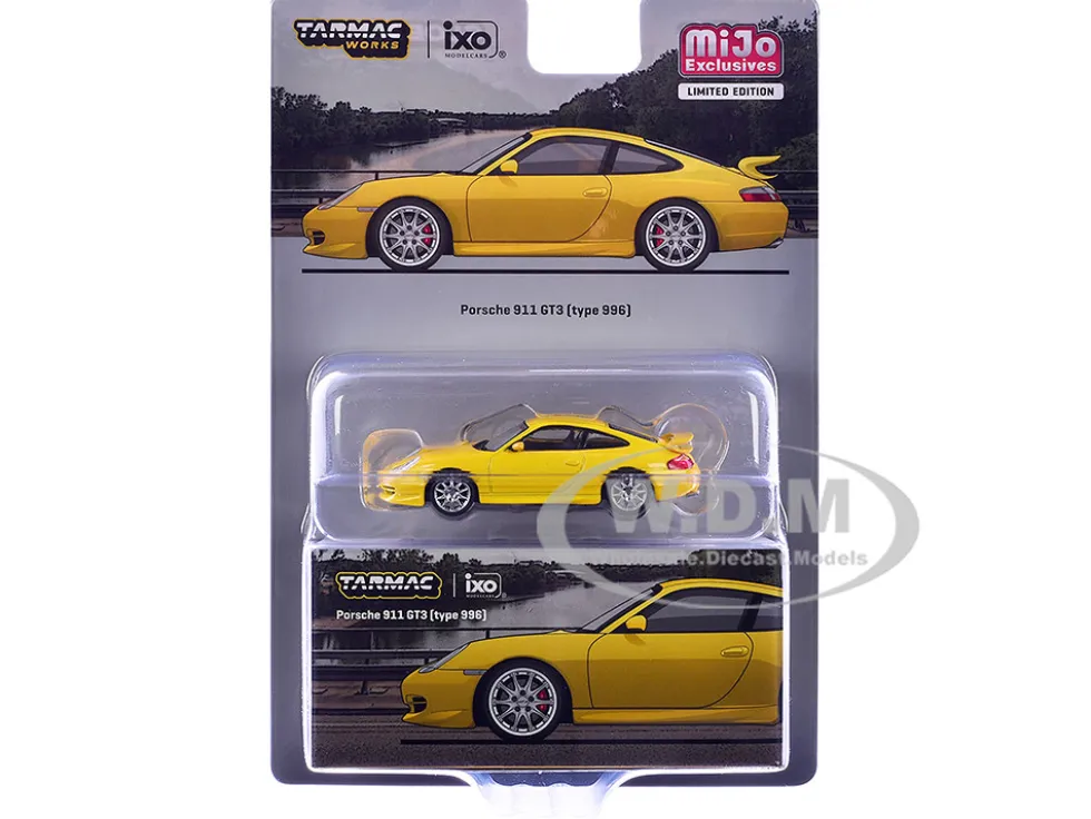 Porsche 911 GT3 (996) Yellow "Global64" Series 1/64 Diecast Model by Tarmac Works