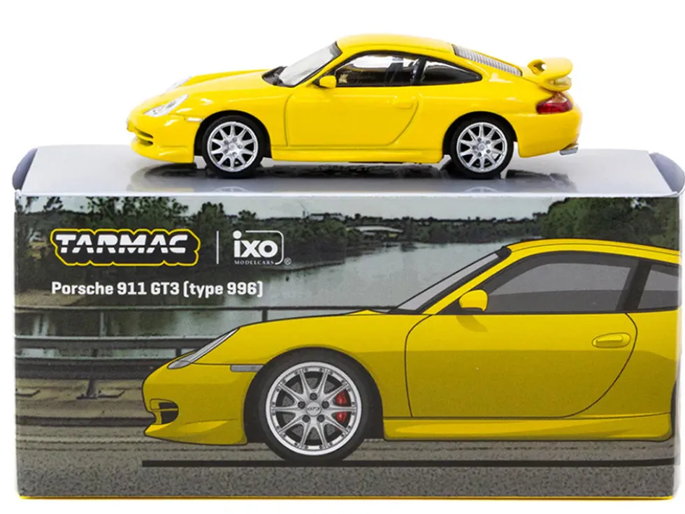 Porsche 911 GT3 (996) Yellow "Global64" Series 1/64 Diecast Model by Tarmac Works