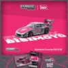 Porsche 935 K3V Bisimoto Gray Metallic with Pink Hood and Top with Tarmac Cards "Hobby64" Series 1/64 Diecast Model by Tarmac Works