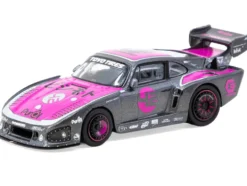 Porsche 935 K3V Bisimoto Gray Metallic with Pink Hood and Top with Tarmac Cards