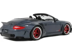 Porsche 911 LB-Works Alpha 9 Gray with Black Hood 1/18 Model Car by GT Spirit