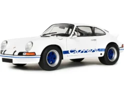 1973 Porsche 911 RSR Carrera White with Blue Stripes 1/18 Diecast Model Car by Solido
