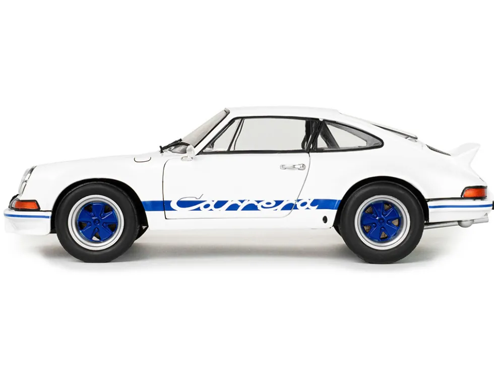 1973 Porsche 911 RSR Carrera White with Blue Stripes 1/18 Diecast Model Car by Solido