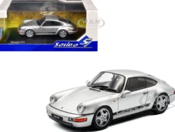 1994 Porsche 911 (964) RS Silver Metallic with Black Stripes 1/43 Diecast Model Car by Solido