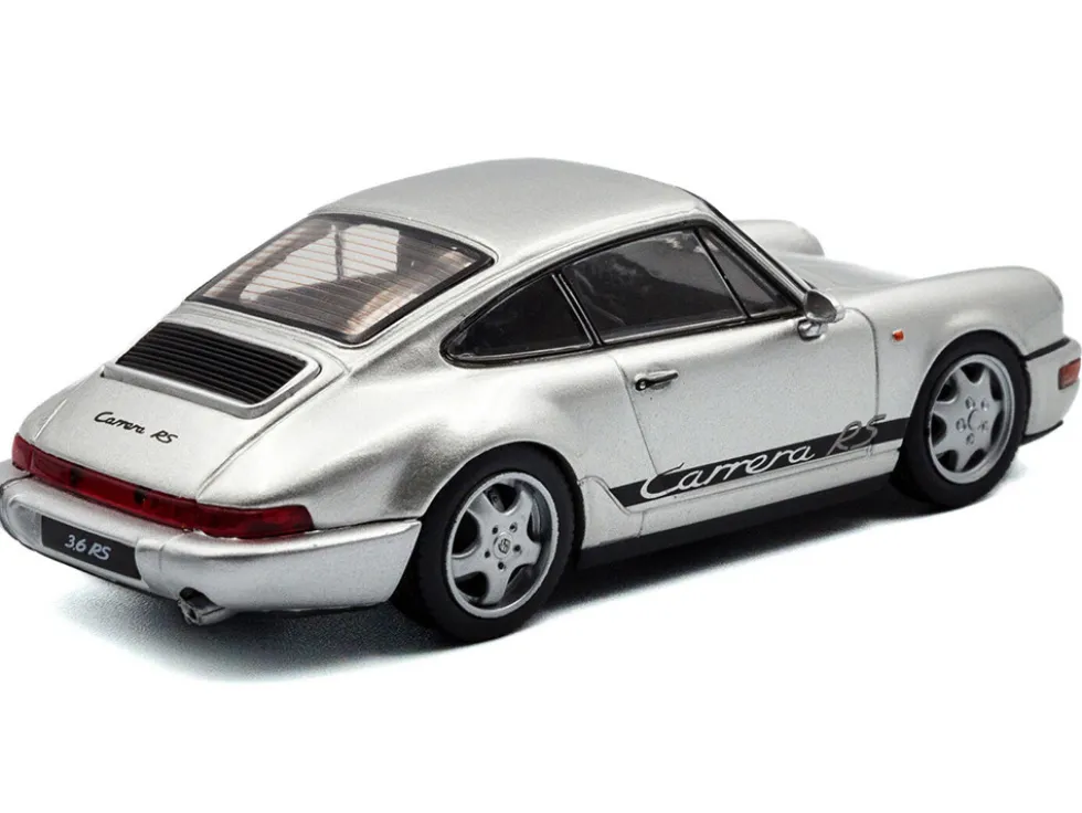 1994 Porsche 911 (964) RS Silver Metallic with Black Stripes 1/43 Diecast Model Car by Solido