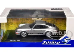 1994 Porsche 911 (964) RS Silver Metallic with Black Stripes 1/43 Diecast Model Car by Solido