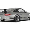 2024 Porsche 911 RWB Abu Silver Metallic with Black Hood 1/18 Model Car by GT Spirit