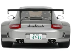 2024 Porsche 911 RWB Abu Silver Metallic with Black Hood 1/18 Model Car by GT Spirit