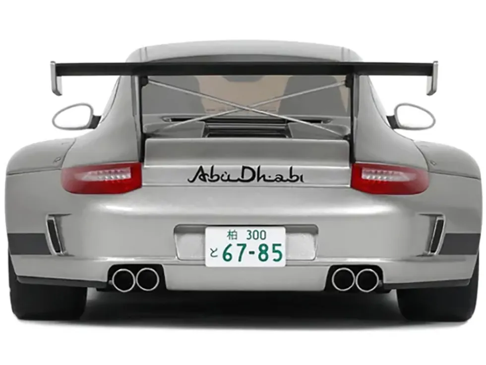 2024 Porsche 911 RWB Abu Silver Metallic with Black Hood 1/18 Model Car by GT Spirit