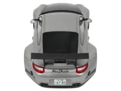 2024 Porsche 911 RWB Abu Silver Metallic with Black Hood 1/18 Model Car by GT Spirit
