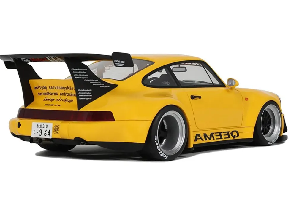 2024 Porsche 911 (964) RWB "Qeema" Yellow 1/18 Model Car by GT Spirit