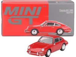 1963 Porsche 901 Signal Red Limited Edition to 4200 pieces Worldwide 1/64 Diecast Model Car by Mini GT