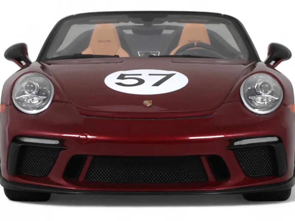 2019 Porsche 911 (991.2) Speedster #57 "Heritage Edition" Cherry Red Metallic 1/18 Model Car by GT Spirit