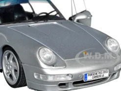 1996 Porsche 911 (993) 4S Polar Silver Metallic 1/18 Diecast Model Car by Solido