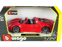 Porsche 918 Spyder Convertible Red 1/24 Diecast Model Car Bburago 21076