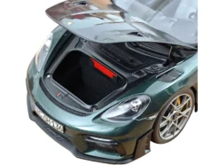 2023 Porsche 718 Spyder RS Weissach Pack Forest Green Metallic with Carbon Hood Stripes 1/18 Diecast Model Car by Norev